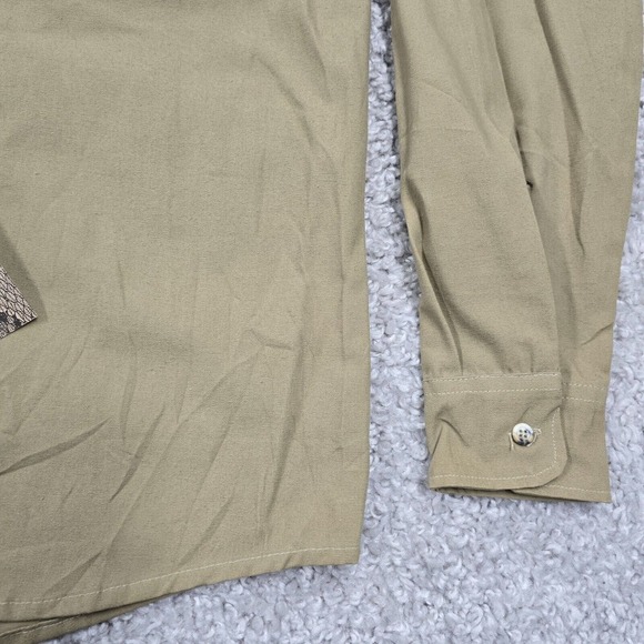 Vintage Rattlers Brand Shirt Mens Medium Khaki Button Up Long Sleeve Workwear - Picture 3 of 11